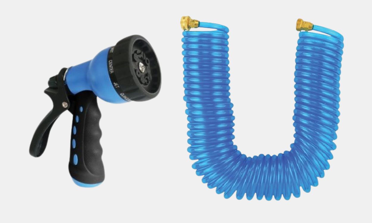 50ft coil hose and nozzle set